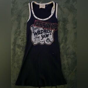 Black Skinny Minnie Wild West Show Tank Top